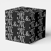 Het zwarte cadeau van het Initiaal-monogram van on Bedankdoosjes (Achterkant)