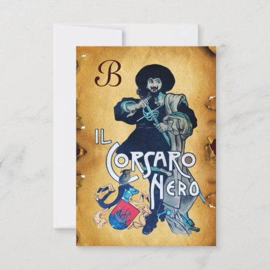 HET ZWARTE CORSAIR MONOGRAM-GEDEELTE AANKONDIGING (Voorkant)