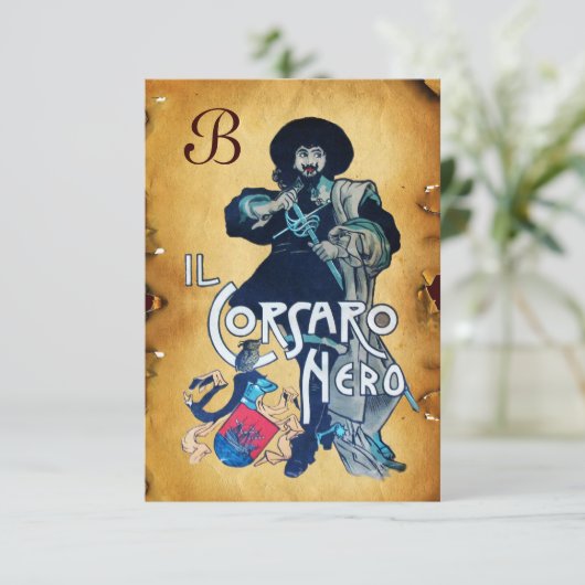 HET ZWARTE CORSAIR MONOGRAM-GEDEELTE AANKONDIGING (Staand voorkant)