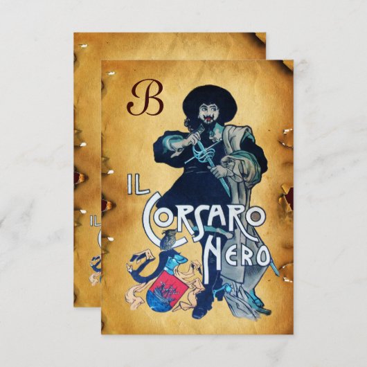 HET ZWARTE CORSAIR MONOGRAM-GEDEELTE AANKONDIGING (Voorkant / Achterkant)