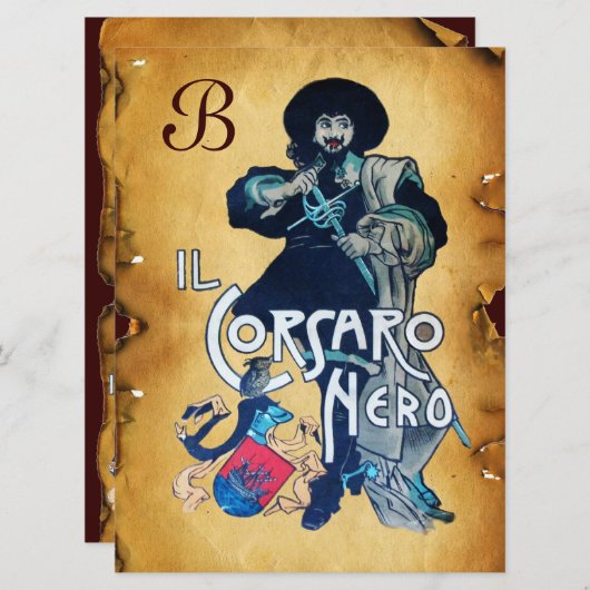 HET ZWARTE CORSAIR MONOGRAM-GEDEELTE AANKONDIGING (Voorkant / Achterkant)