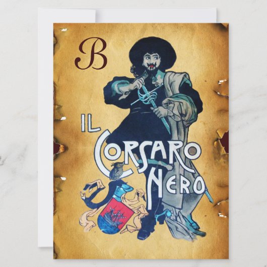 HET ZWARTE CORSAIR MONOGRAM-GEDEELTE AANKONDIGING (Voorkant)