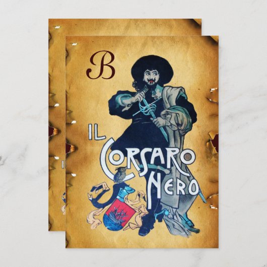 HET ZWARTE CORSAIR MONOGRAM-GEDEELTE AANKONDIGING (Voorkant / Achterkant)