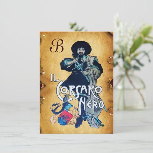 HET ZWARTE CORSAIR MONOGRAM-GEDEELTE AANKONDIGING (Staand voorkant)