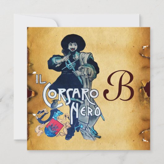 HET ZWARTE CORSAIR MONOGRAM-GEDEELTE AANKONDIGING (Voorkant)