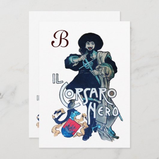 HET ZWARTE CORSAIR MONOGRAM-ijs Aankondiging (Voorkant / Achterkant)