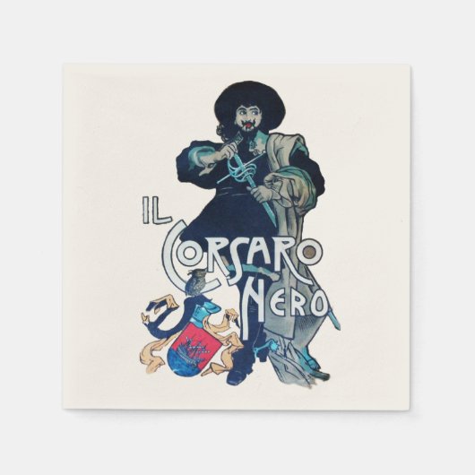 HET ZWARTE CORSAIR-wit Servetten (Voorkant)