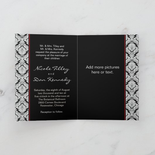 Het Zwarte Damast van het Wenskaart van de (Binnen)