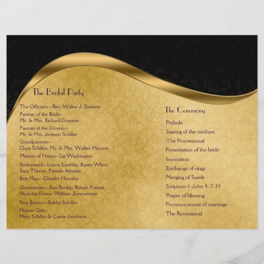 Het zwarte en gouden Programma van het Football We (Achterkant)