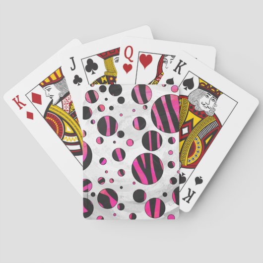 Het zwarte en Hete Roze Zebra van de Punt Piloka Pokerkaarten (Achterkant)