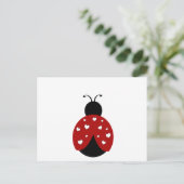 Het zwarte en Rode Lieveheersbeestje van het Hart Briefkaart (Staand voorkant)