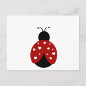 Het zwarte en Rode Lieveheersbeestje van het Hart Briefkaart (Voorkant)