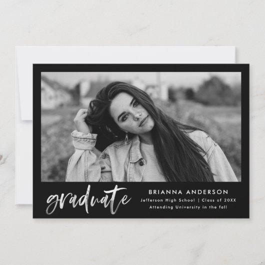 Het zwarte en Witte Afstuderen van de Foto van de  Aankondiging (Voorkant)