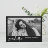 Het zwarte en Witte Afstuderen van de Foto van de  Aankondiging (Staand voorkant)