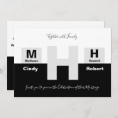 Het zwarte en witte basishuwelijk kaart (Voorkant / Achterkant)