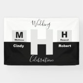 Het zwarte en witte basishuwelijk spandoek (Horizontaal)