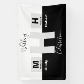 Het zwarte en witte basishuwelijk spandoek (Verticaal)