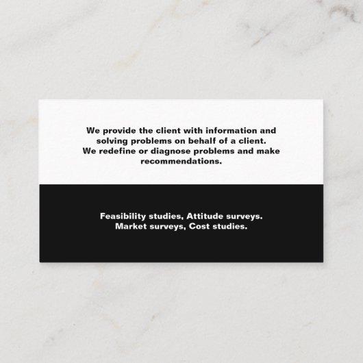 Het zwarte en witte basisVisitekaartje Visitekaartje (Achterkant)