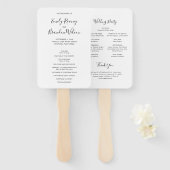 Het zwarte en Witte Manuscript Modern Wedding Prog Handwaaier (Voorkant en achterkant)