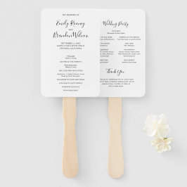 Het zwarte en Witte Manuscript Modern Wedding Prog Handwaaier