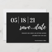 het zwarte en witte moderne manuscript sparen de d save the date (Voorkant)