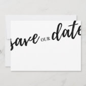 het zwarte en witte moderne manuscript sparen de d save the date (Achterkant)