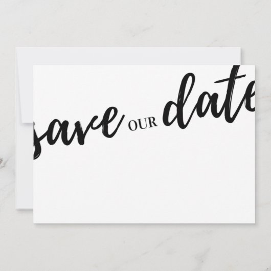 het zwarte en witte moderne manuscript sparen de d save the date (Achterkant)