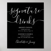 Het zwarte en Witte Teken van de Handtekening van  Poster (Voorkant)