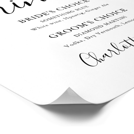 Het zwarte en Witte Teken van de Handtekening van  Poster (Hoek)