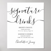 Het zwarte en Witte Teken van de Handtekening van  Poster (Voorkant)