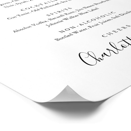 Het zwarte en Witte Teken van het Menu van het Man Poster (Hoek)