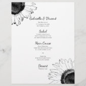 Het zwarte en Witte Zonnebloemen Weddenschap Menu (Voorkant)
