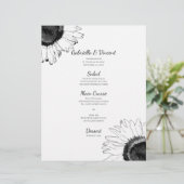 Het zwarte en Witte Zonnebloemen Weddenschap Menu (Staand voorkant)