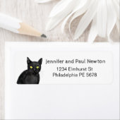 het zwarte etiket van het katteterugkeer (Insitu)