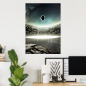 Het zwarte gat in de hemel | AI Art Poster (Thuiskantoor)