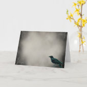 Het zwarte Gotische Wenskaart van de Raaf Kaart (Gele Bloem)