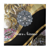 Het zwarte & gouden bling tegeltje (Voorkant)