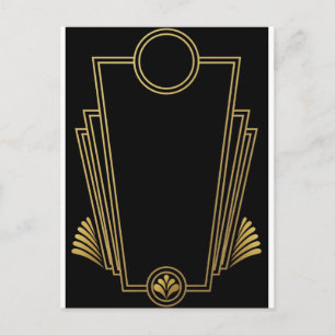 Het zwarte Gouden Briefkaart van het Art deco