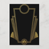 Het zwarte Gouden Briefkaart van het Art deco (Voorkant)