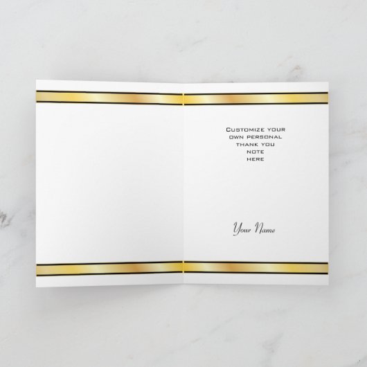 Het zwarte & Gouden Gesprek van het Damast dankt u Bedankkaart (Binnen)