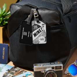 Het zwarte grijze volleybalteam van het meisje kle bagagelabel