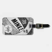 Het zwarte grijze volleybalteam van het meisje kle bagagelabel (Voorkant horizontaal)