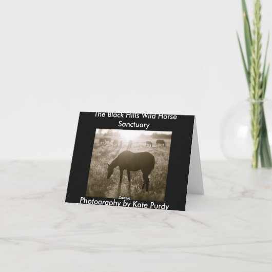 Het zwarte Heiligdom Notecard van het Wild paard Kaart (Achterkant)