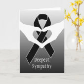 Het zwarte Lint van de Voorlichting + uw bericht Kaart (Gele Bloem)