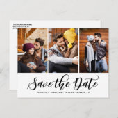 Het zwarte Manuscript drie Collage van de Foto spa Aankondigingskaart (Voorkant / Achterkant)