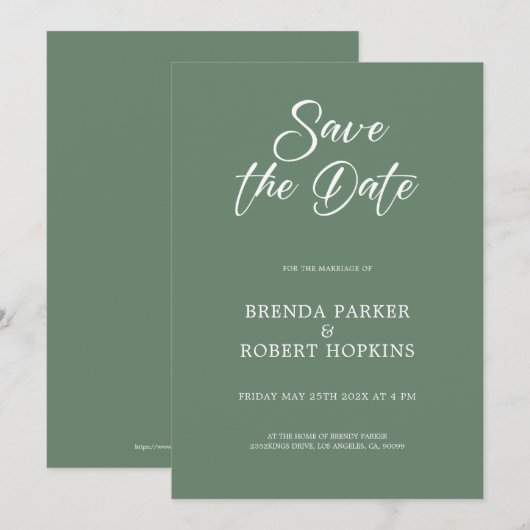 Het zwarte Manuscript op Groene Weddenschap sparen Kaart (Voorkant / Achterkant)