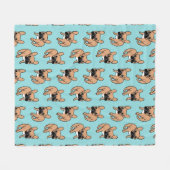 Het zwarte masker Fawn Frenchie heeft aandacht nod Fleece Deken (Voorkant (Horizontaal))