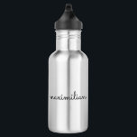 Het zwarte monogram van het douanemanuscript van d waterfles<br><div class="desc">Kute zwarte en witte aangepaste scriptnaam eenvoudige, moderne elegante roestvrijstalen waterfles. Ideaal voor zowel kinderen als volwassenen</div>