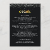 Het zwarte ontwerp van de details van de bruiloft  informatiekaartje (Voorkant)