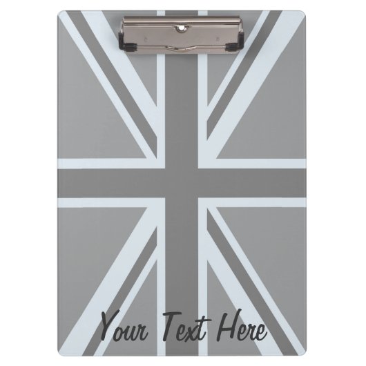 Het zwarte Ontwerp van de Vlag van Union Jack Klembord (Voorkant)